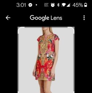 Ted Baker Vibrant Pink and Gold Dress